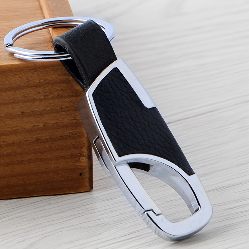 Տղամարդկանց մեքենայի Keychain Ստեղծագործական պարզ և նորաձև դռան կողպեքի բանալիով գոտկատեղից կախված մետաղական բանալի շղթա Արհեստական ​​կաշվից Keychain Ավտոմեքենայի բանալի նվեր