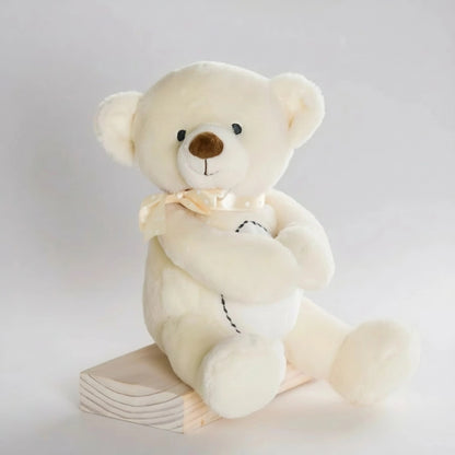 Justbecause Stuffed Soft Toy Teddy Bear Vase Huger, Pink/Blue/Ivory, 24.13cm, Plush Animal Plushie with Expressive Eyes & Fluffy Ears, Soft Huggable Bear for Girls & Boys