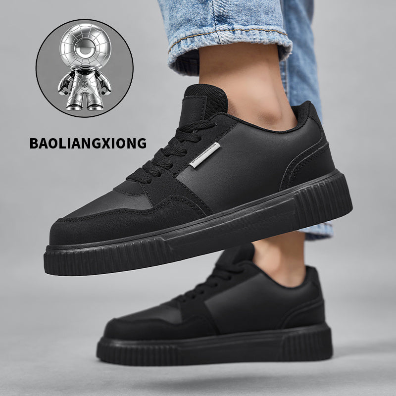 Retro Black Casual Sneakers Thick White EVA Sole Comfortable Fit