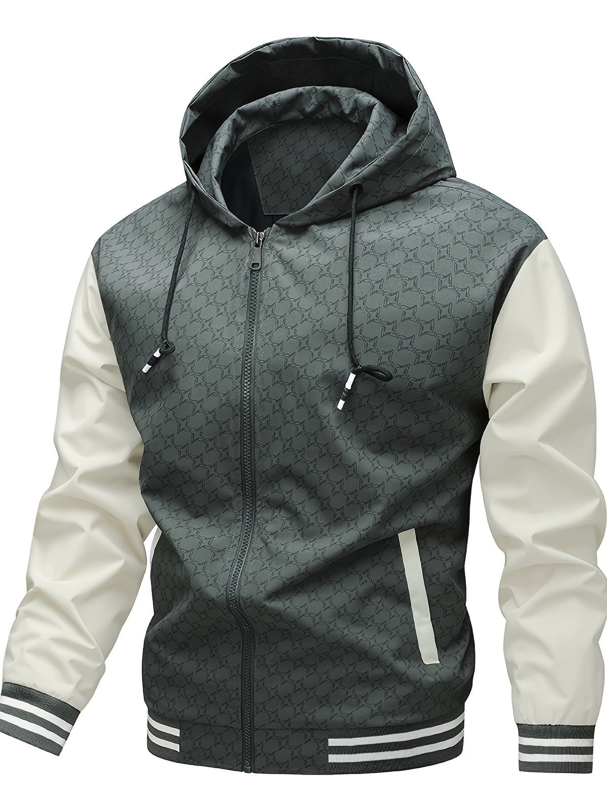 Men's Casual Hooded Windproof Jacket for Spring and Fall
