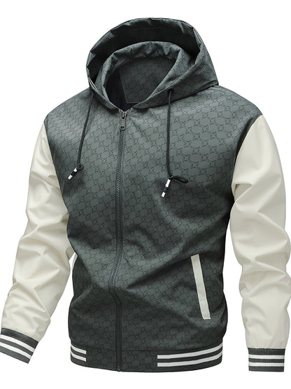 Men's Casual Hooded Windproof Jacket for Spring and Fall