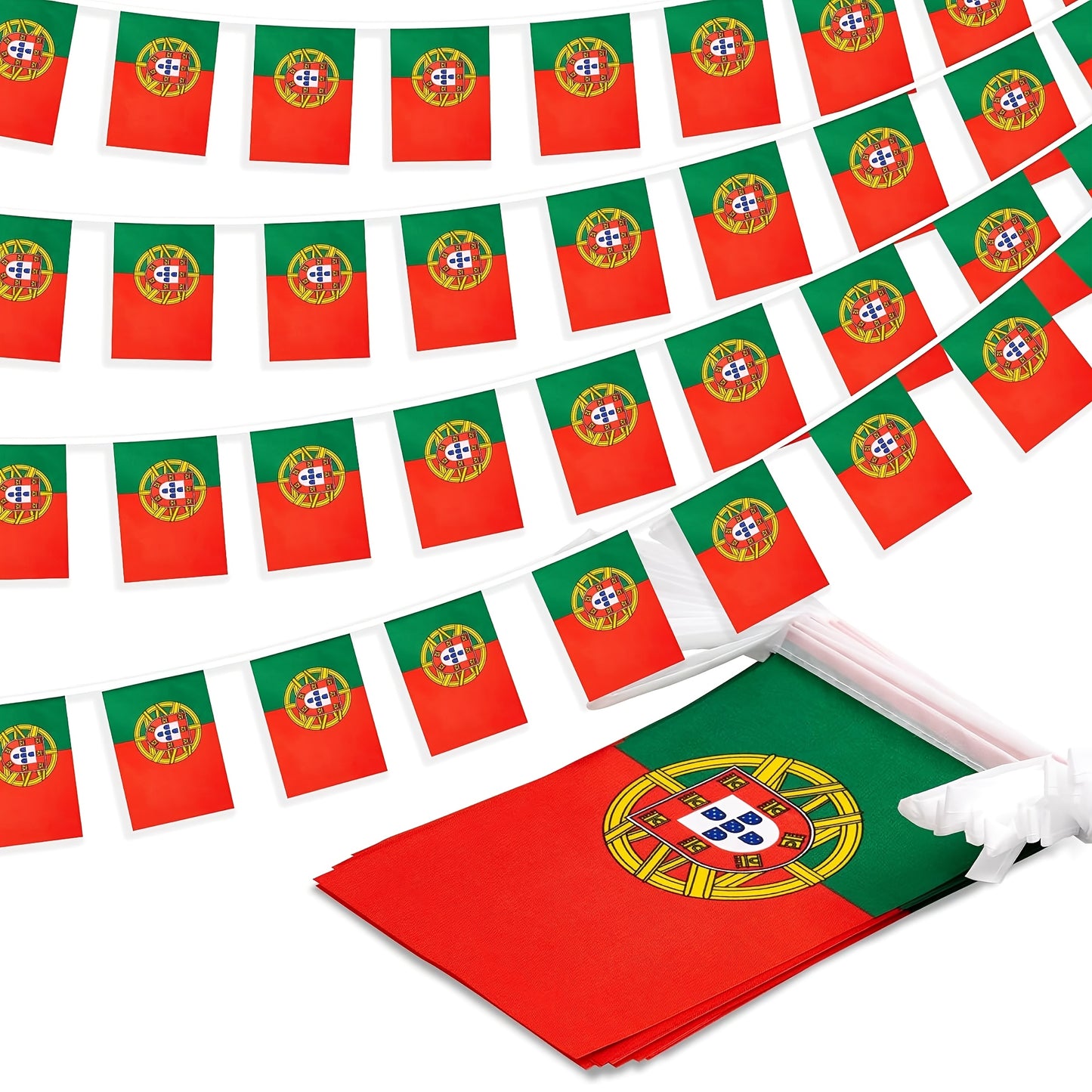 Portugal String Flags Banner 6m Durable Polyester 20 Flags - ayq