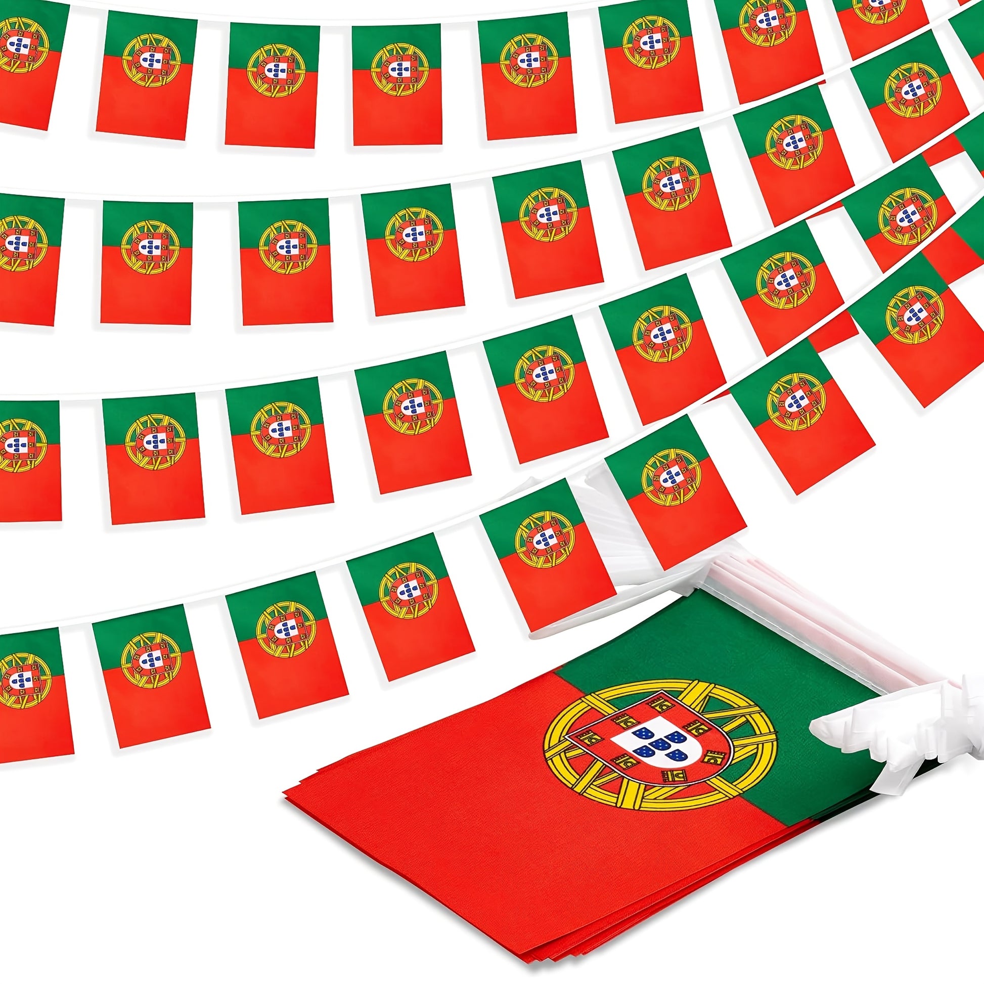 Portugal String Flags Banner 6m Durable Polyester 20 Flags - ayq