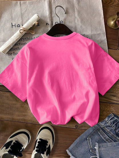 Girls Black Bow Print Top & Leggings Set, Summer Casual