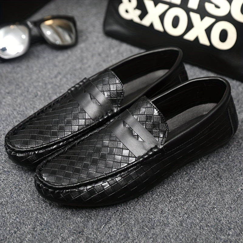 Men'S British Style Loafers - Comfortable Slip-On Moccasins with Round Toe, Faux Cover Upper & PVC Sole, Perfect for Casual Wear, Parties, and Weddings, Wedding Shoes - ayq