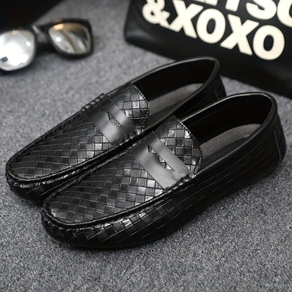 Men'S British Style Loafers - Comfortable Slip-On Moccasins with Round Toe, Faux Cover Upper & PVC Sole, Perfect for Casual Wear, Parties, and Weddings, Wedding Shoes - ayq