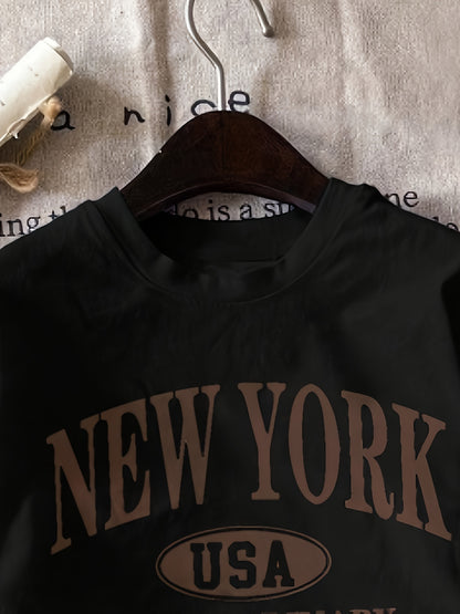 Ladies' Casual T-shirt With Letters, NEW NY USA Pattern, Circular Nect, Summer And Spring Fashion Clothing