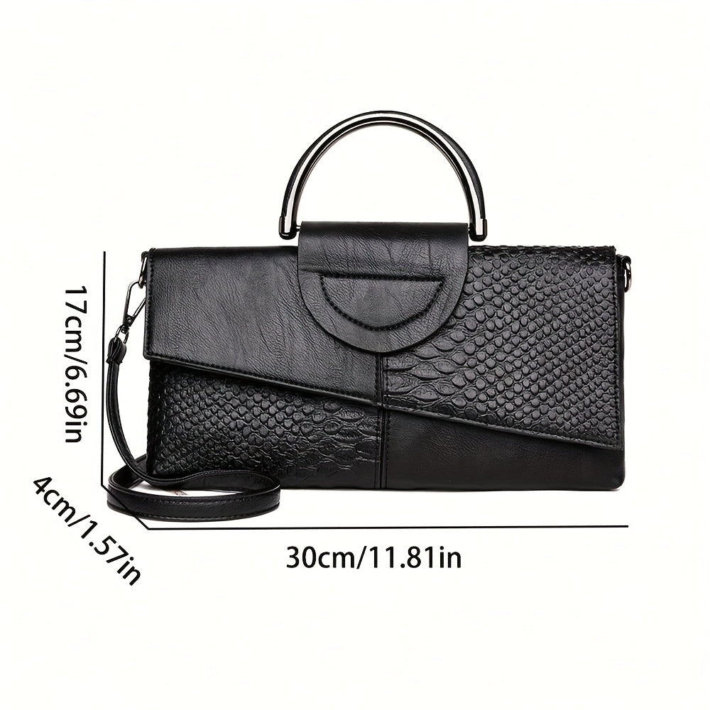 Կանացի սեքսուալ սև, կարգավորվող ժապավենով և անկանոն դիզայնով պայուսակ՝ կայծակաճարմանդով, բազմակողմանի՝ երեկույթների, հատուկ առիթների և առօրյա օգտագործման համար, անվտանգ կայծակաճարմանդով պայուսակ | Նուրբ դիզայն | Կարգավորվող ժապավենով ձեռքի պայուսակ