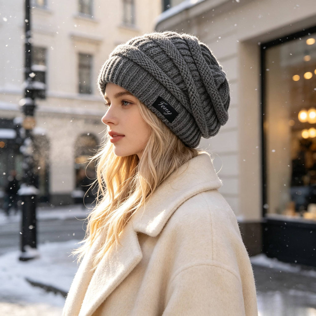 Unisex Chunky Polyester Beanie for Fall and Winter
