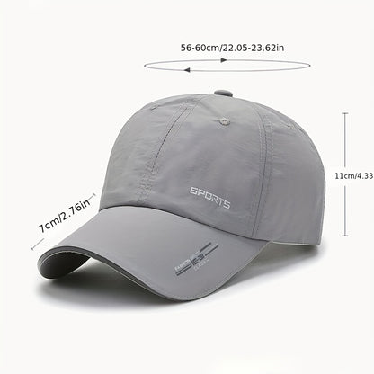 Unisex Polyester Baseball Cap, Quick-Dry Breathable Duck Hat with Reflective Strip, Sun Protection Snap Closure, Hand Wash Only, Stretch Fit for Spring/Summer Outdoor Travel Sports