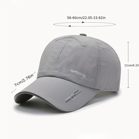Unisex Polyester Baseball Cap, Quick-Dry Breathable Duck Hat with Reflective Strip, Sun Protection Snap Closure, Hand Wash Only, Stretch Fit for Spring/Summer Outdoor Travel Sports