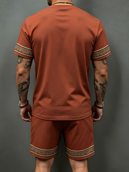 Men's Casual Summer Crew Neck Short Sleeve and Shorts Set