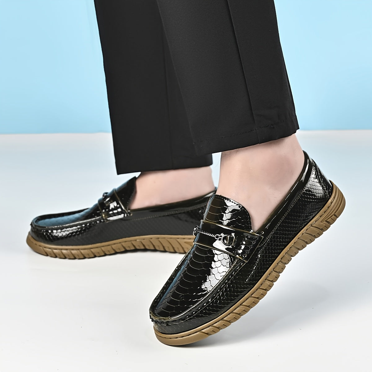 Men's Business Casual Loafers with Slip-Resistant Rubber Sole