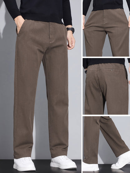 Men's Slim Fit Straight-Leg Casual Pants, Lightweight & Durable