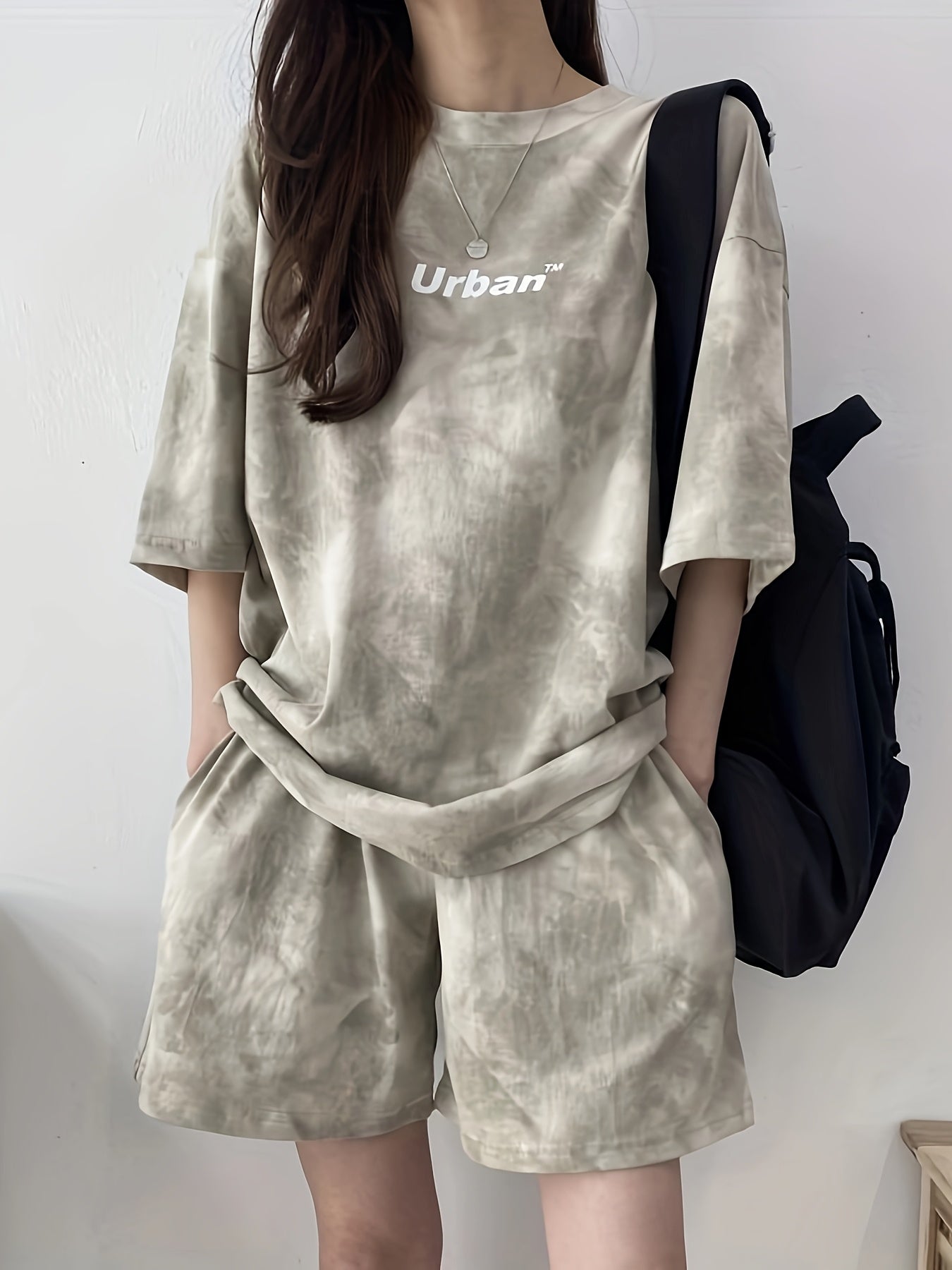 Women's Tie-Dye Loose Fit Short Sleeve Pajama Set