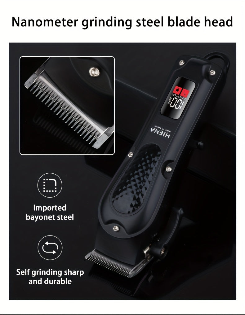 HIENA Professional Hair Clippers for Men and Women with LCD Display, USB Rechargeable, ≤36V Operating Voltage, 18650 Series Lithium Battery, Efficient and Precise Haircutting for Salon and Home Use - ayq