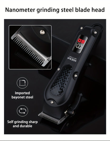 HIENA Professional Hair Clippers for Men and Women with LCD Display, USB Rechargeable, ≤36V Operating Voltage, 18650 Series Lithium Battery, Efficient and Precise Haircutting for Salon and Home Use - ayq