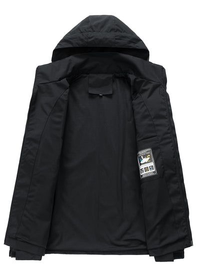 Men's Hooded Casual Windbreaker Jacket - 100% Polyester, Non-Stretch Woven Fabric, Long Sleeve, Regular Length, Alphabet Pattern, Zippered Pockets, Detachable Hood - All-Season Outdoor Lightweight Coat