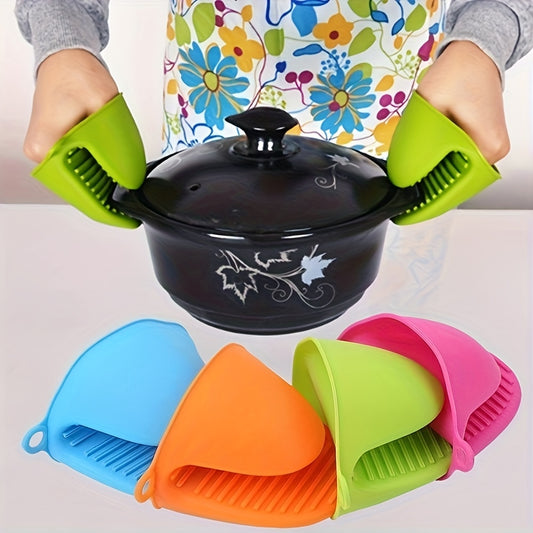 1 Pair Silicone Pot Holder Anti-scalding Clip Gloves - Չսահող բռնելով Խոհանոց, Կրկնակի Ձեռքեր, Հարմար է Խոհանոցի, Թխելու, Խոհարարական Խոհանոցի Առարկաների | Գունագեղ խոհանոցային սպասք՝ չսահող ամանի սեղմակ