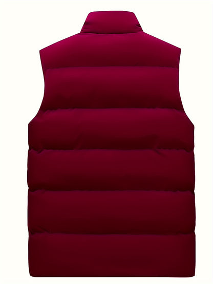 Men's Solid Color Stand Collar Jacket, Thin Lightweight Stylish Long Sleeve Coat Winter And Autumn Outdoor Clothes - ayq