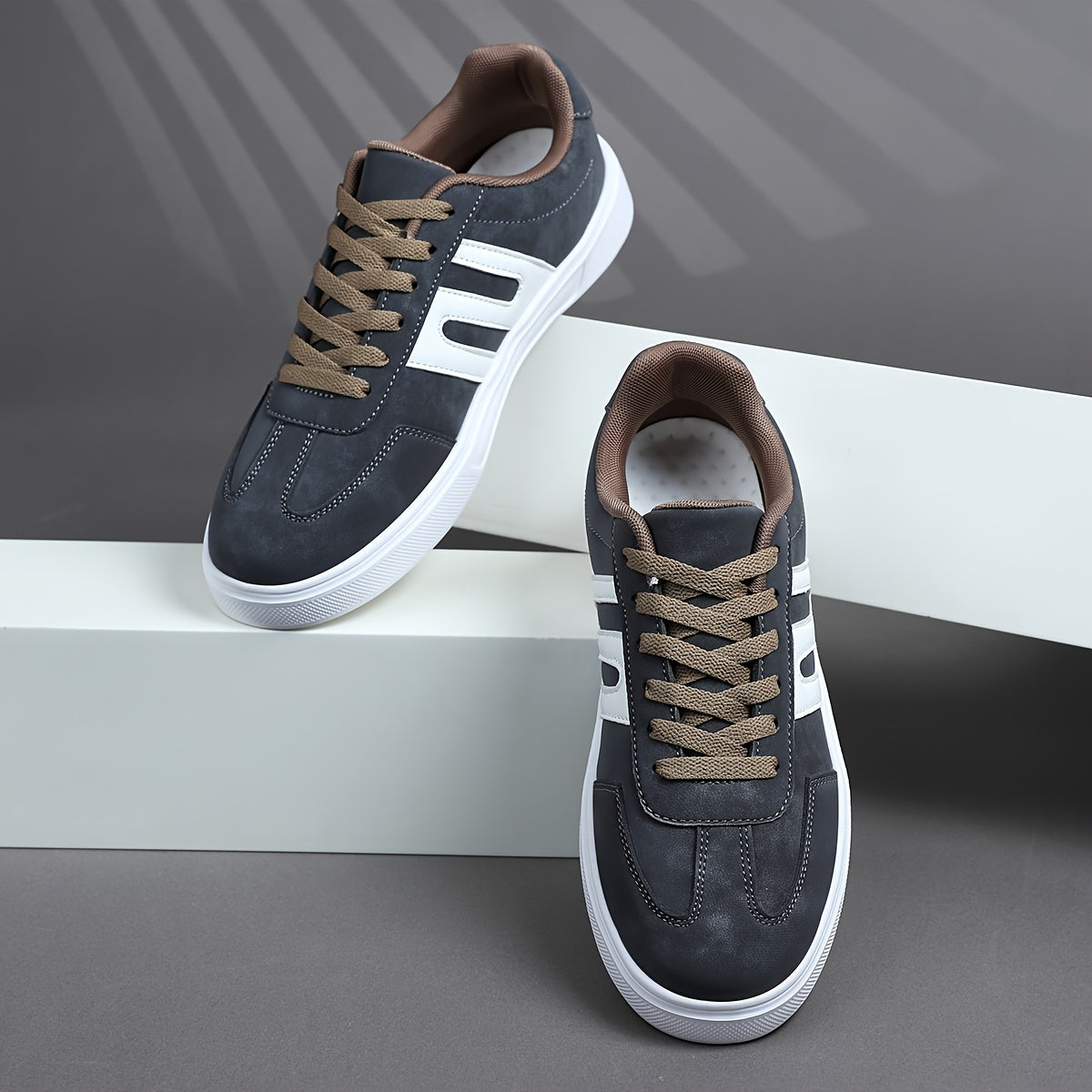 Men's Low-Top Casual Lace-Up Sneakers with EVA Sole