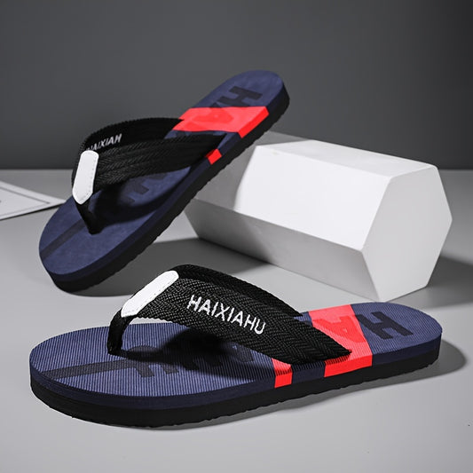 Men's Casual Color-Block Flip-Flops Lightweight and Comfortable - ayq