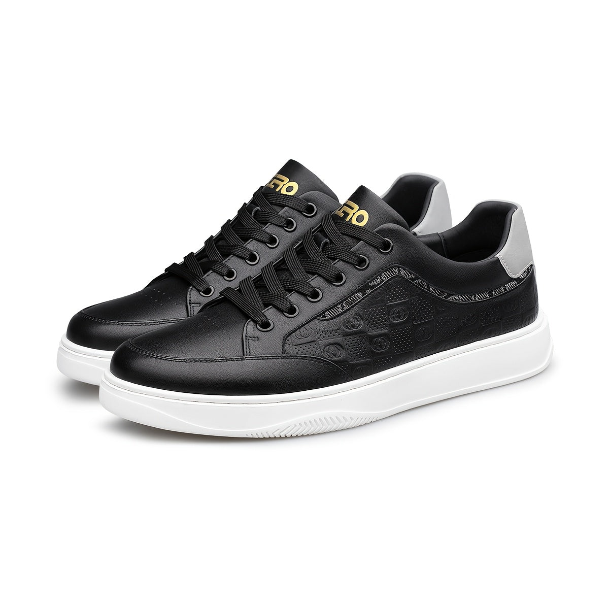 Men's White Cowhide Leather Sneakers Lightweight Casual Style