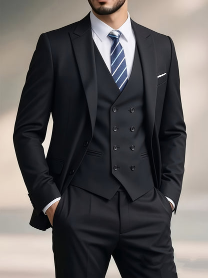 Men's Slim-Fit Two-Button Notch Lapel Suit Jacket