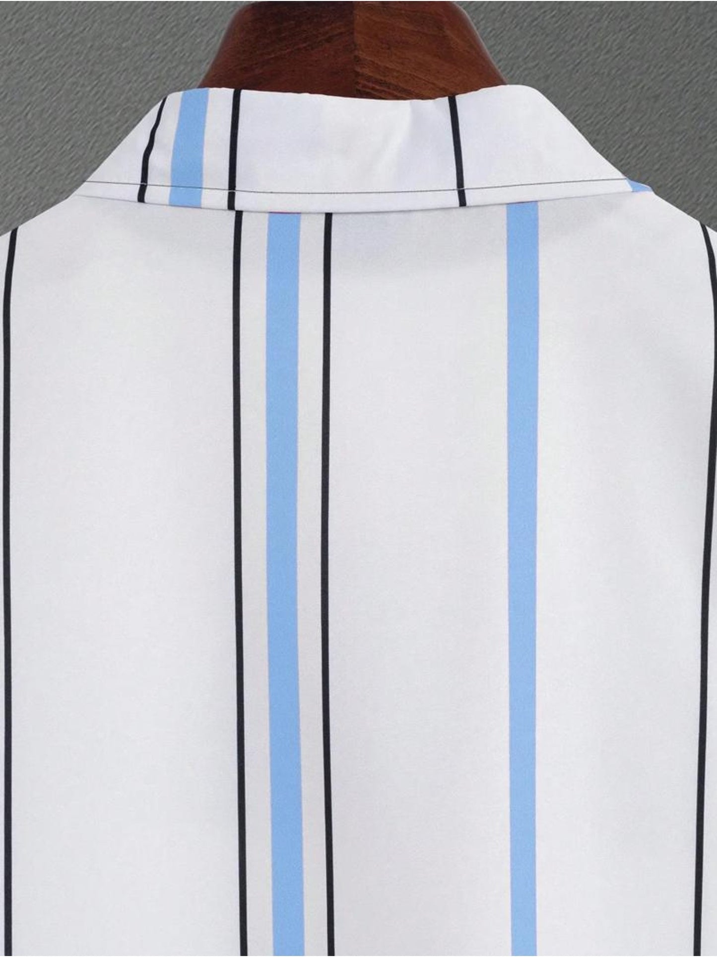 Men's Casual Summer Set - Striped Short-Sleeve Shirt & Shorts
