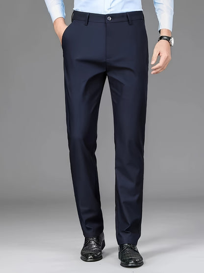 Men's straight-leg suit pants, which can be used as professional formal wear or thick casual pants for autumn and winter.