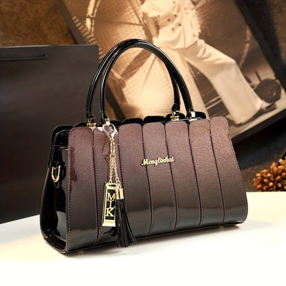 Vintage PU Leather Shoulder Bag with Removable Strap for Women