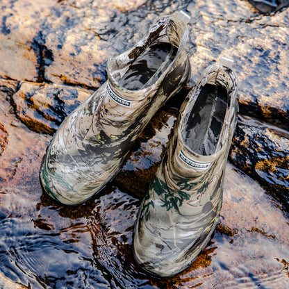 Men's Camouflage Short Rain Boots Slip-On PU Waterproof