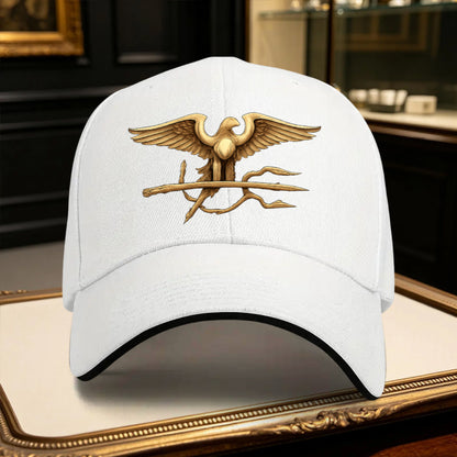 Adjustable Eagle Trident Print Sports Cap for Men – Lightweight Polyes