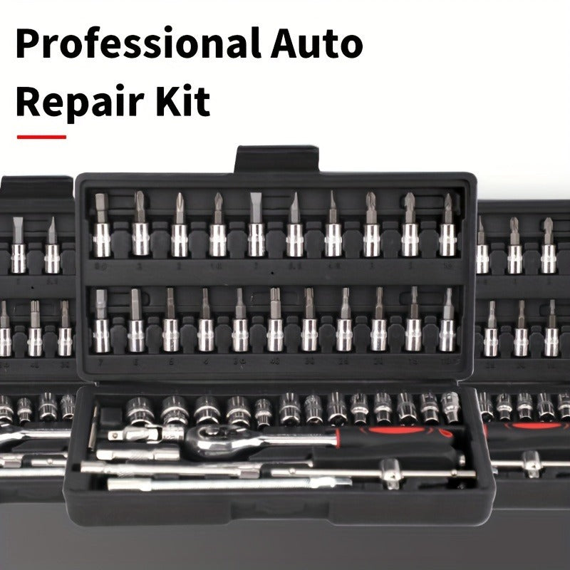 Repair Wrench Set, Ratchet Wrench Set, Socket Wrench Set, Designed for Various Environments Including Automotive Repair and Home Decoration, with Storage Box. 27-GJX