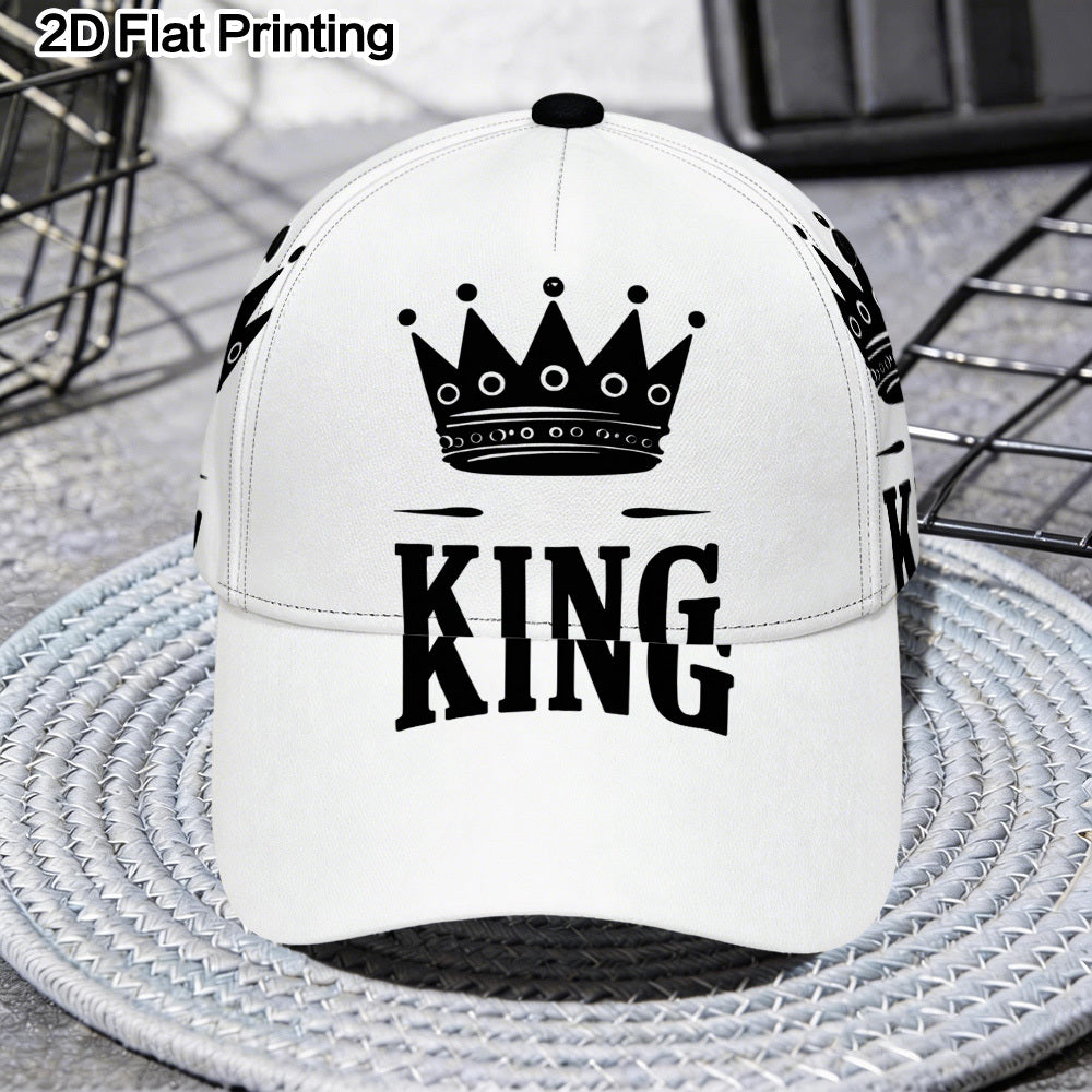 Men's Lightweight Polyester Snapback Baseball Cap with King Print