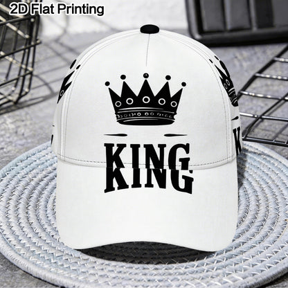 Men's Lightweight Polyester Snapback Baseball Cap with King Print