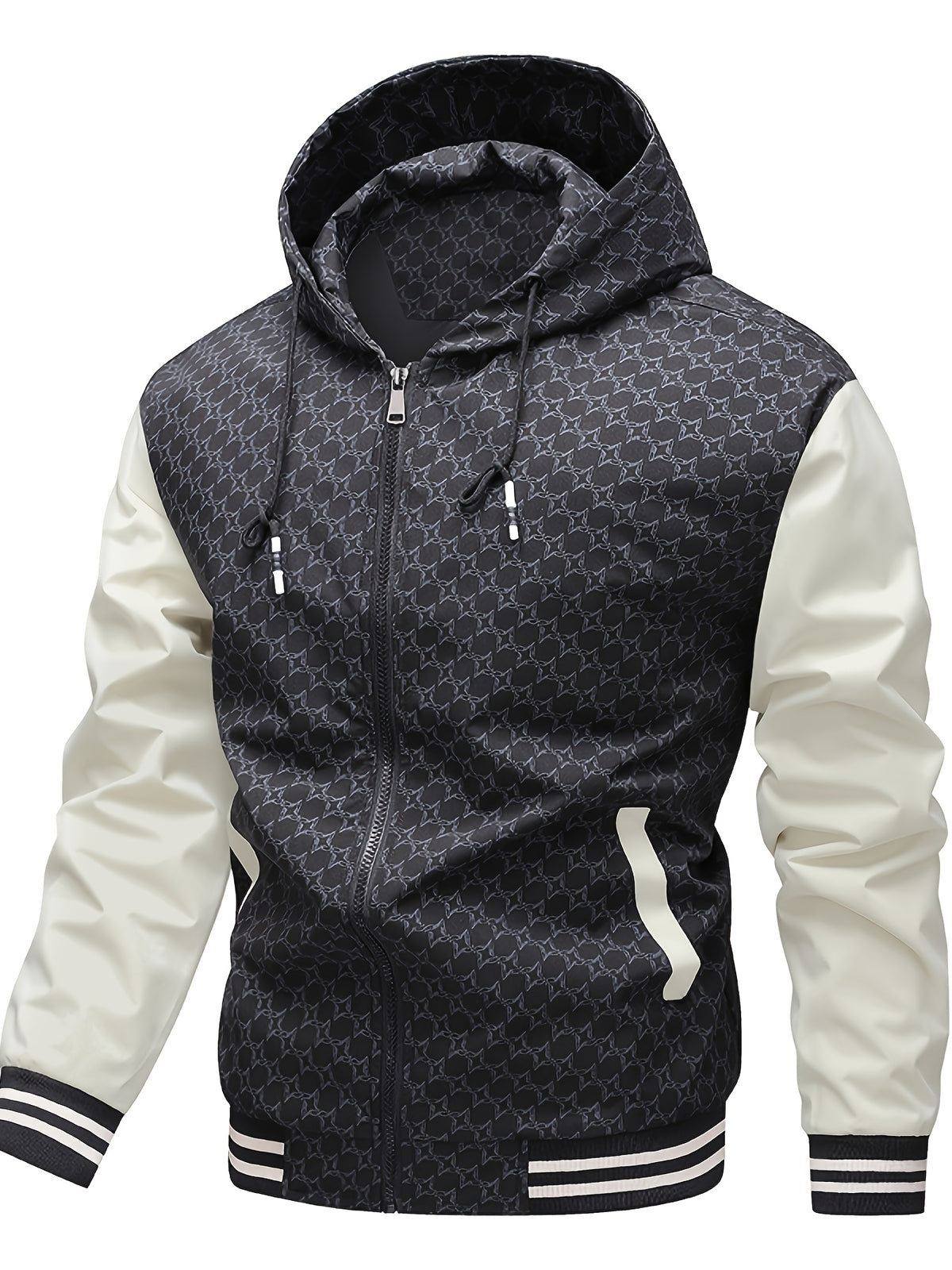 Men's Casual Hooded Windproof Jacket for Spring and Fall