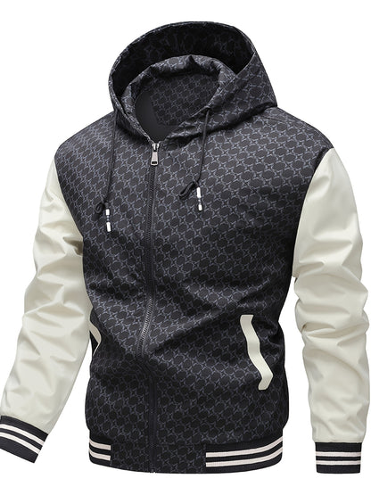 Men's Casual Hooded Windproof Jacket for Spring and Fall