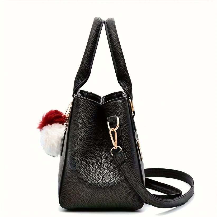 Էլեգանտ մեծ տարողությամբ նորաձև ձեռքի պայուսակ |, Միագույն, կայծակաճարմանդով փակվող, աստառ, եզրագծված