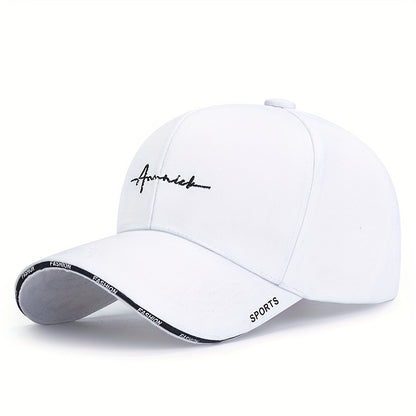 Simple Letter Embroidery Baseball Cap Hip Hop Solid Color Sports Hat Lightweight Adjustable Dad Hat For Women Men