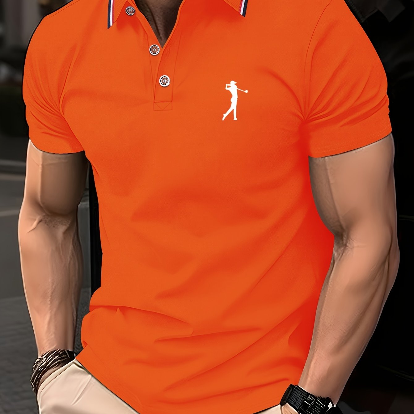 Golf Print Polo վերնաշապիկ, տղամարդու վերնաշապիկ, ամառային պատահական կարճաթև վերնաշապիկ