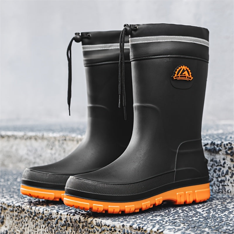 Unisex Long PVC Waterproof Rain Boots - Lightweight & Durable