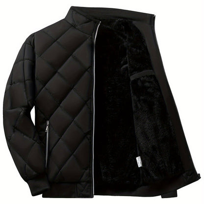 Տղամարդու թեթև կարված բաճկոն՝ միագույն, կանգուն օձիքով ձմեռային բաճկոն՝ գրպաններով, ամենօրյա, սովորական չափսի՝ ցուրտ եղանակի համար, բազմակողմանի վերնազգեստ, դիմացկուն վերնազգեստ