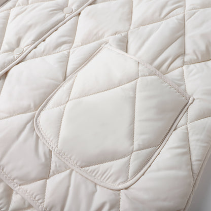 Կանացի էլեգանտ բեժ կարված բաճկոն - երկար թևքերով, կոճակներով, նորաձև աշնանային և ձմեռային վերարկու, 100% պոլիեսթեր չձգվող գործվածք, առօրյա ոճ, սովորական չափս, աշնանային ձմեռային բաճկոն | կարված բաճկոն | նորաձև բաճկոն