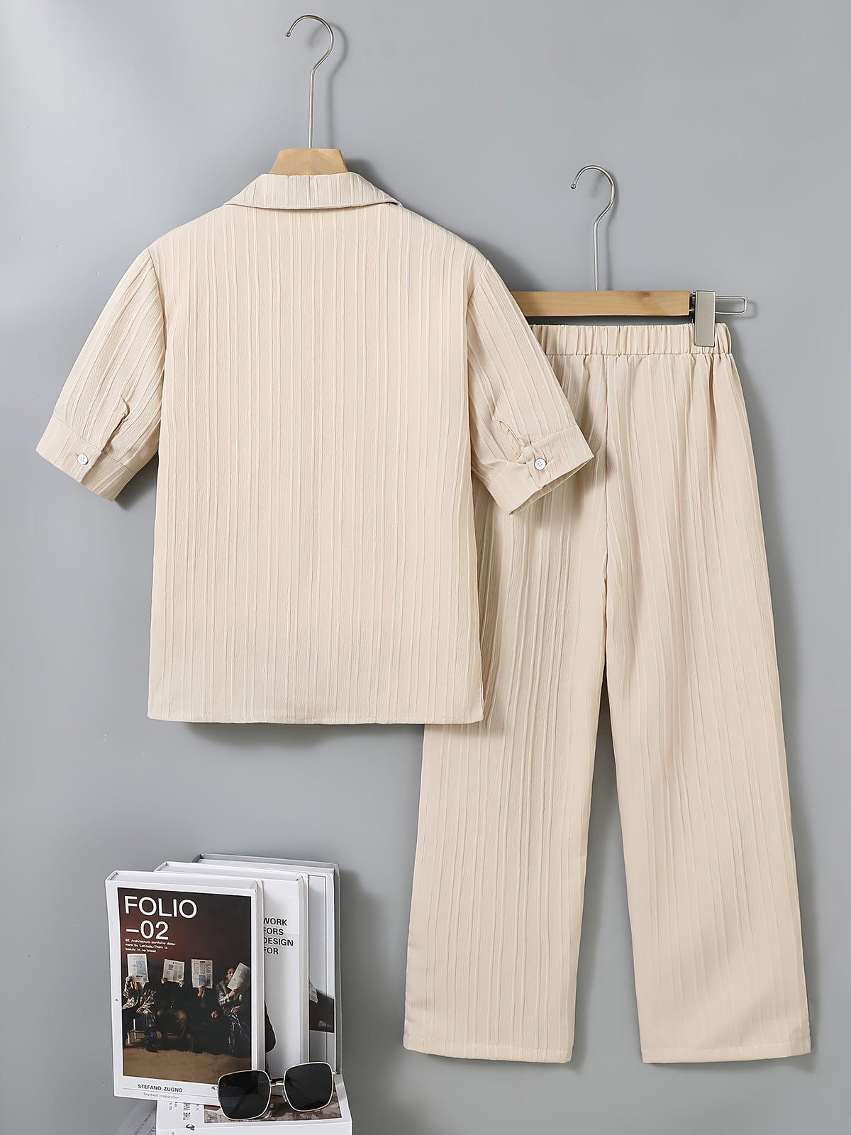 Boys' Preppy Long Pants Set for Spring Summer Fall - ayq