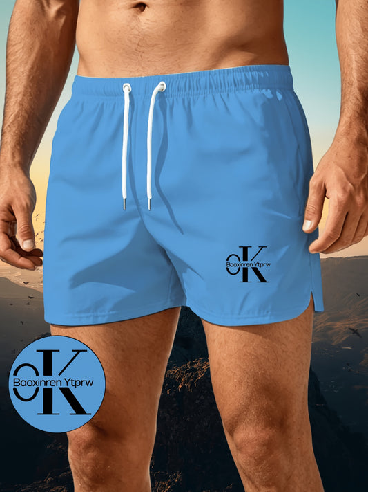 Men's Casual Quick-Dry Beach Shorts with Elastic Waistband - ayq