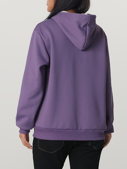 Կանացի ծանր ձմեռային բաճկոն - Ջերմամեկուսացված սառը եղանակի բաճկոն՝ ամբողջական կայծակաճարմանդով, մեծ առջևի գրպաններով - Մանուշակագույն վերնազգեստ առօրյա և պաշտոնական միջոցառումների համար - Ոչ ձգվող պոլիեսթերային գործվածք - Հեշտ խնամքի կանացի վերնազգեստ,