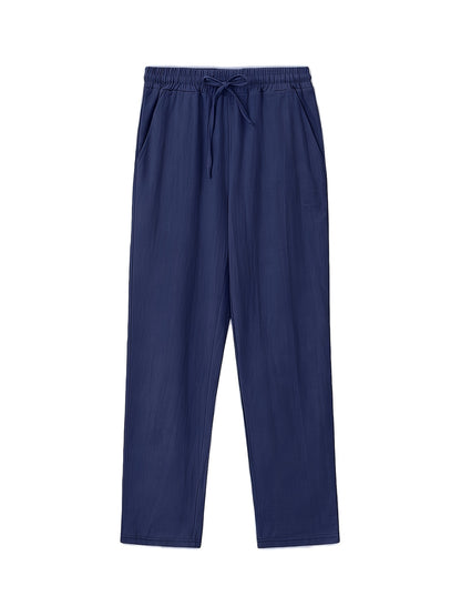Men's Casual Linen Drawstring Straight Leg Pants for Summer