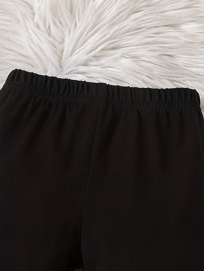 1- Girls' Fashion Casual Heart Print Plush Hoodie and Patchwork Knit Pants Set, Suitable for Autumn and Winter, School, Leisure, Outdoor Sports, Perfect for Outdoor