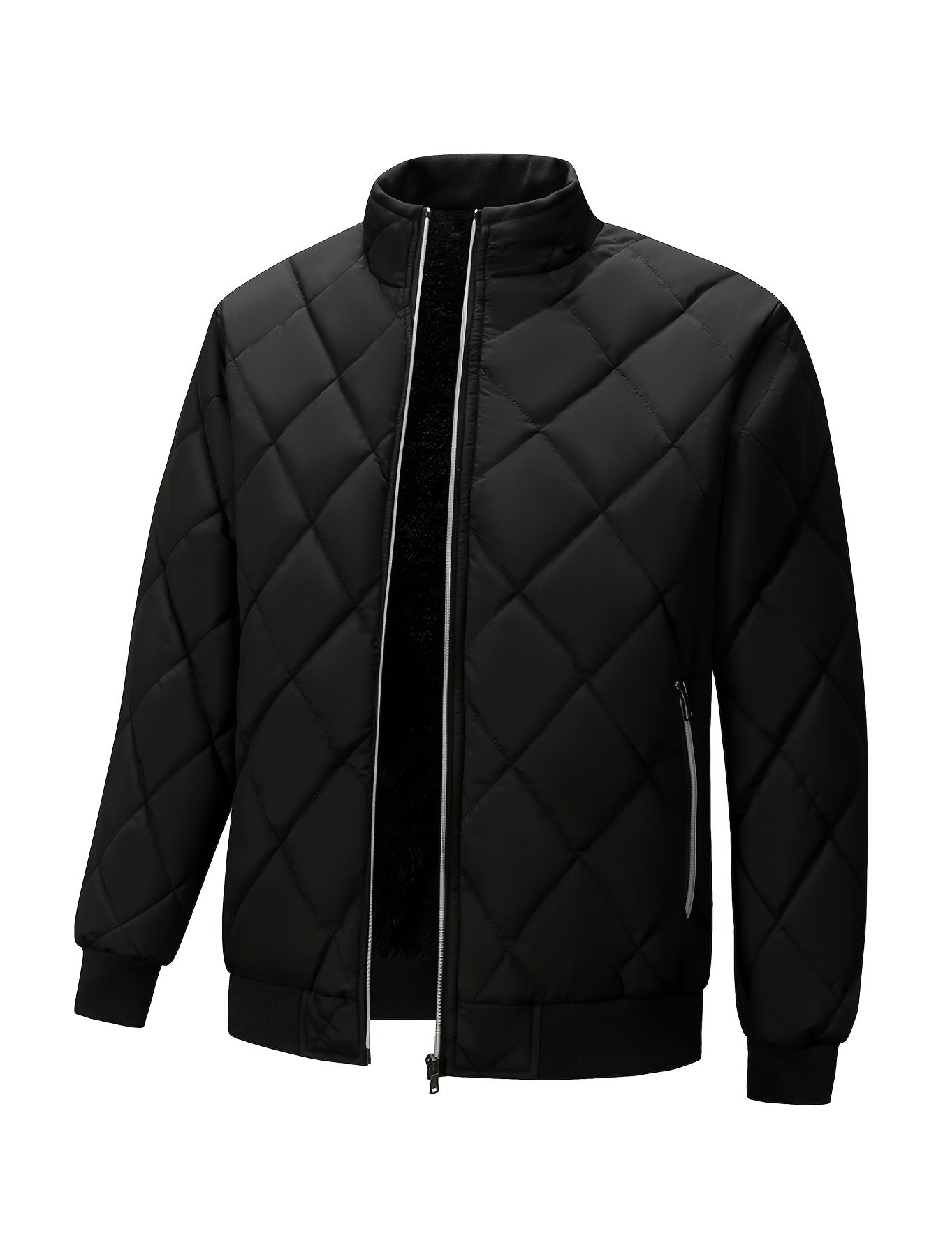 Տղամարդու թեթև կարված բաճկոն՝ միագույն, կանգուն օձիքով ձմեռային բաճկոն՝ գրպաններով, ամենօրյա, սովորական չափսի՝ ցուրտ եղանակի համար, բազմակողմանի վերնազգեստ, դիմացկուն վերնազգեստ